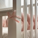 Set lenjerie pentru Patut Bebe din 6 piese Vlupe roz (10)